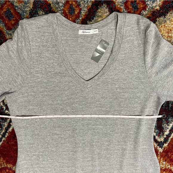 Grey V-Neck Sweater Dress - Picture 6 of 10